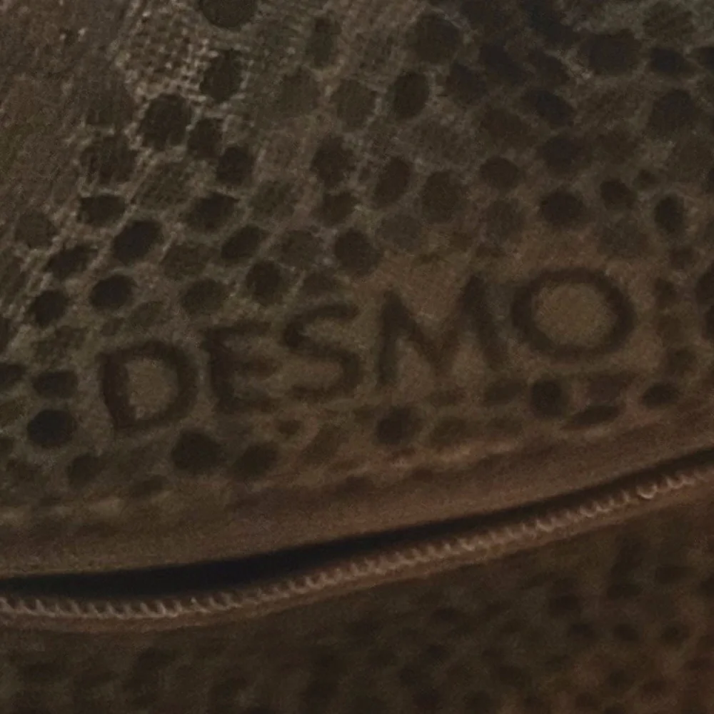 Vintage Desmo Made in Italy Brown Soft Leather Hobo Bucket Bag with Dot Pattern